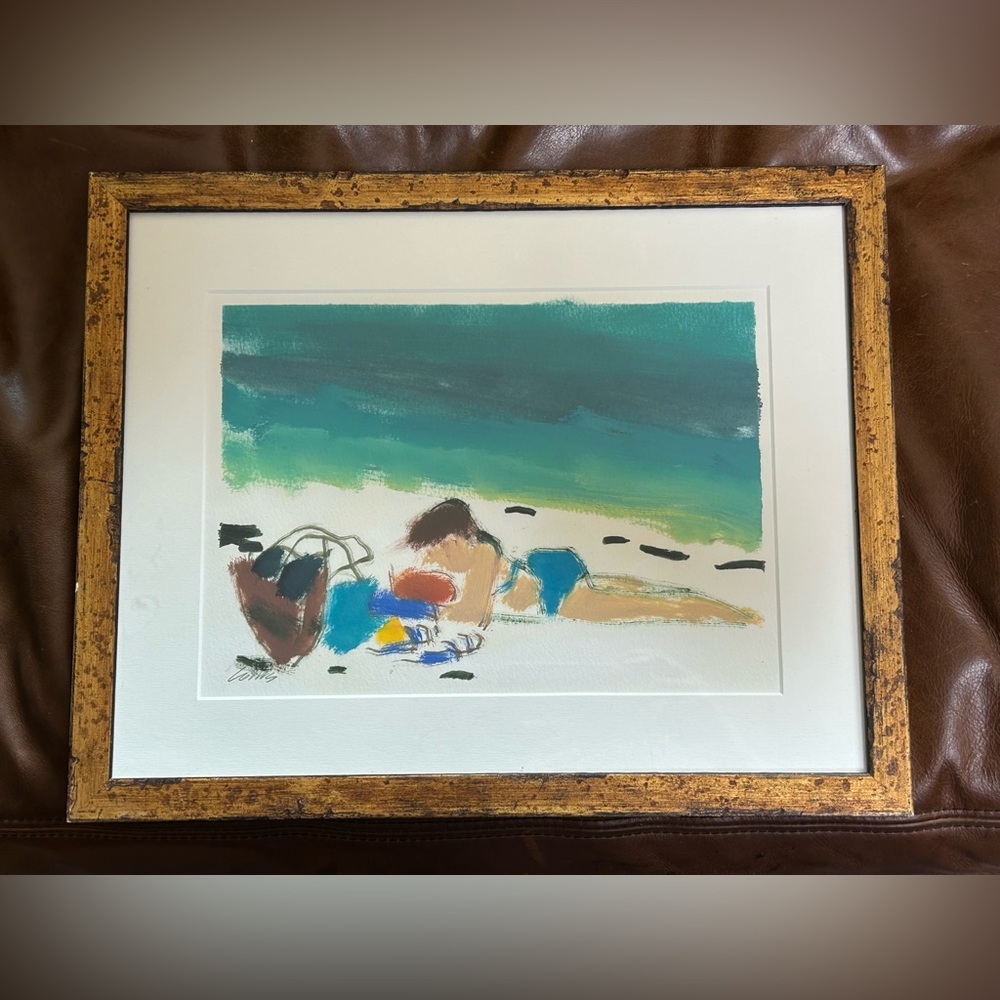Framed Beach Scene Art Print